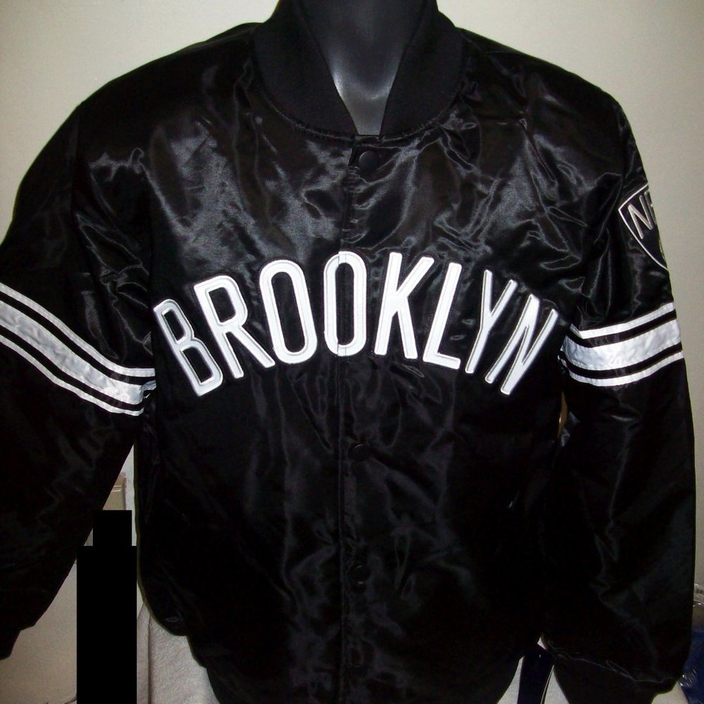 BROOKLYN NETS STARTER NBA SNAP DOWN BLACK LARGE - Picture 2 of 13